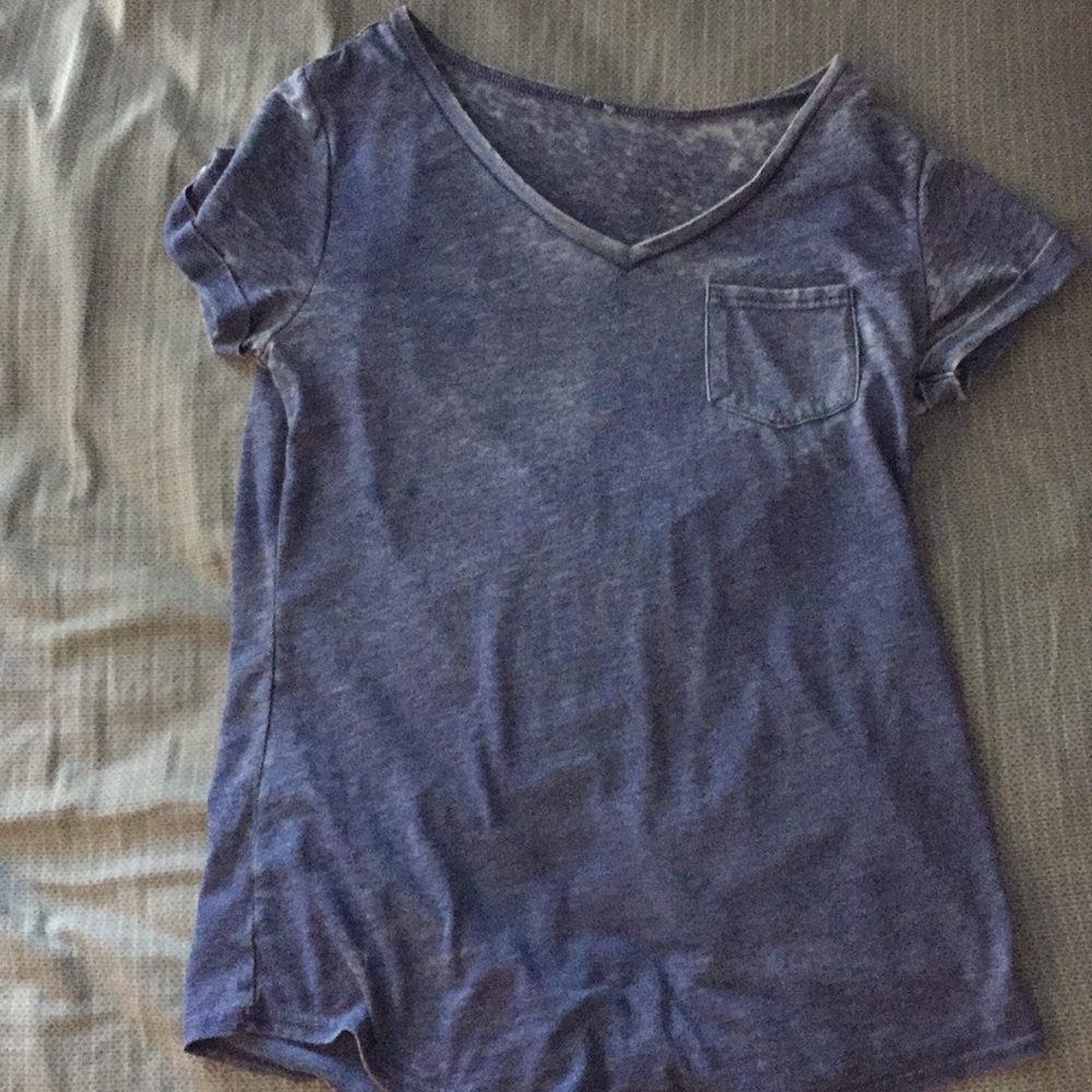 Blue v neck shirt
